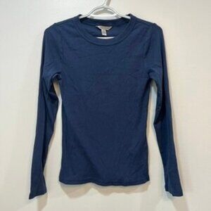 Banana Republic Womens Long Sleeve Shirt Small NWT Dark Blue Solid Capsule